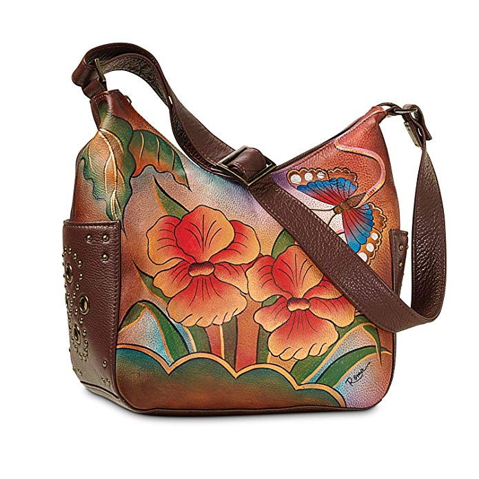 Orchid Sunset Hand-Painted Leather Purse by The Bradford Exchange