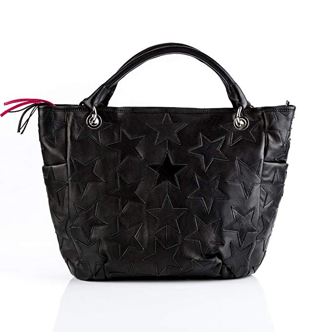 shopper & shoulder bag - hobo handbag - genuine black-o leather